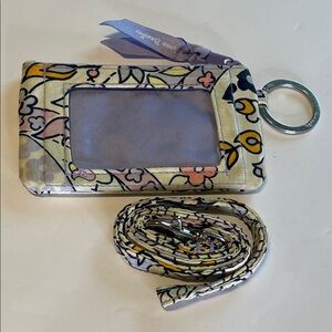 Vera Bradley ID/KEY Case with Matching Lanyard in Maddalena Paisley Soft Pattern